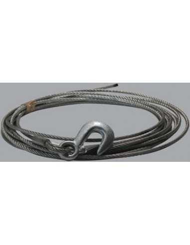 Câble de treuil avec crochet pour treuil 2800 kg - diam. 8 mm - long 9 m